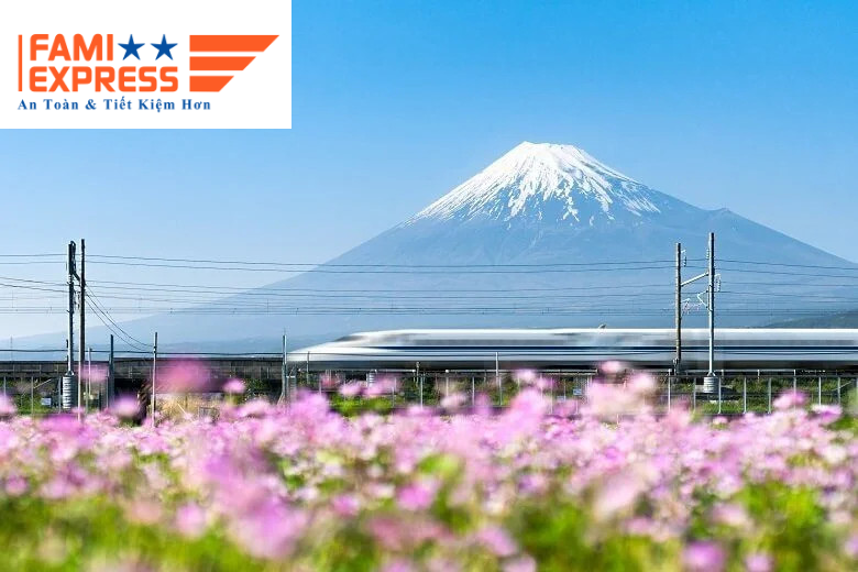 Tàu hỏa tốc Shinkansen tại Fuji